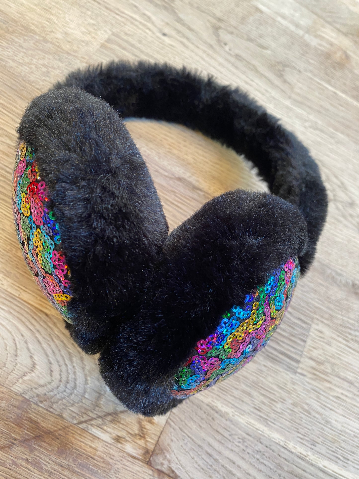 Black Sequin Ear Muffs (Pre-Loved)