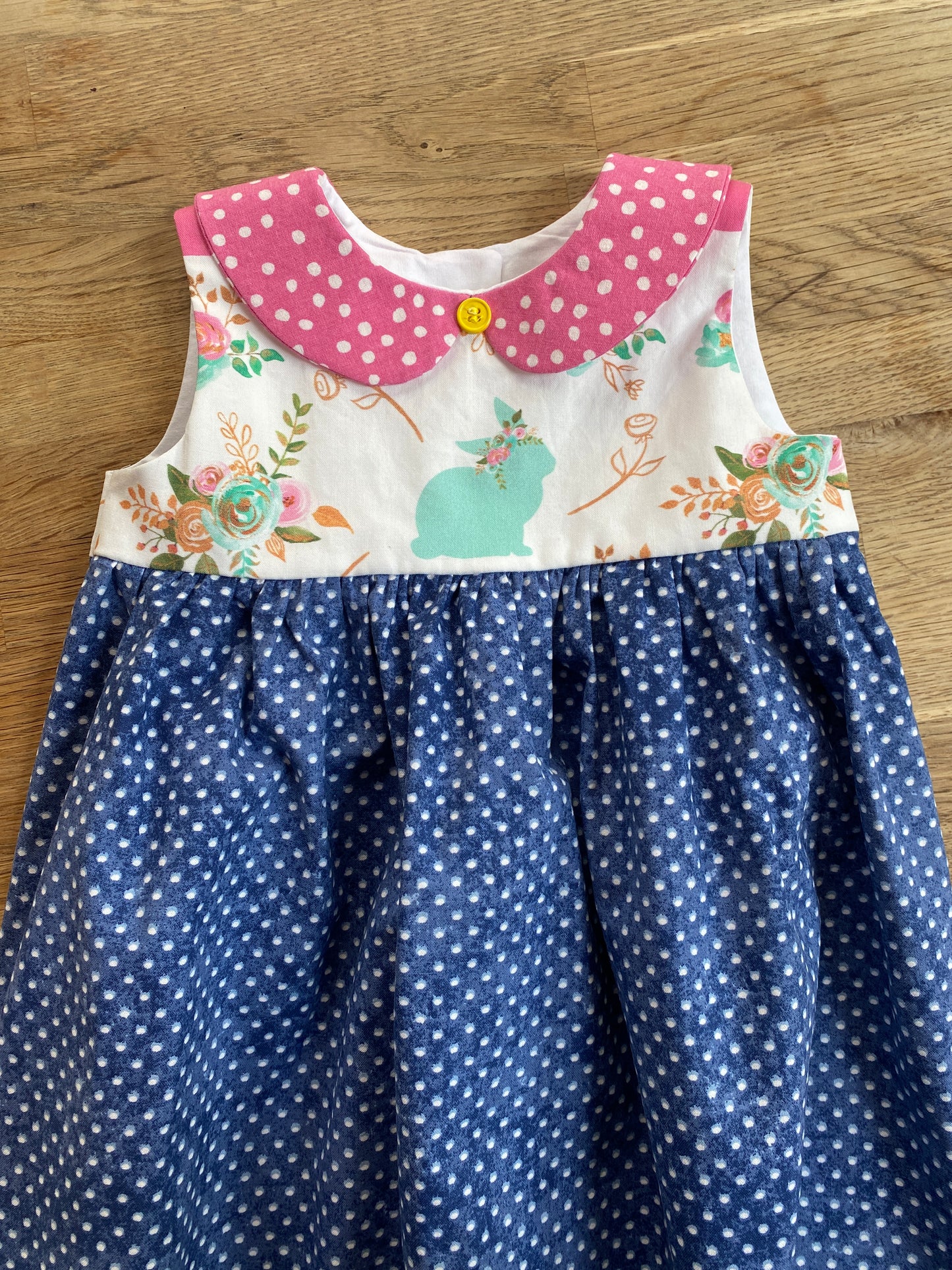 Pink and Blue Bunny Dress (NEW) - 2t