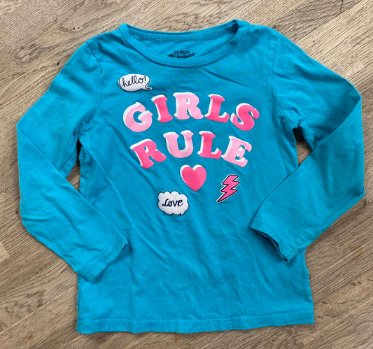 Girls Rule Long Sleeve T-shirt (Pre-Loved) Size 5 - OshKosh