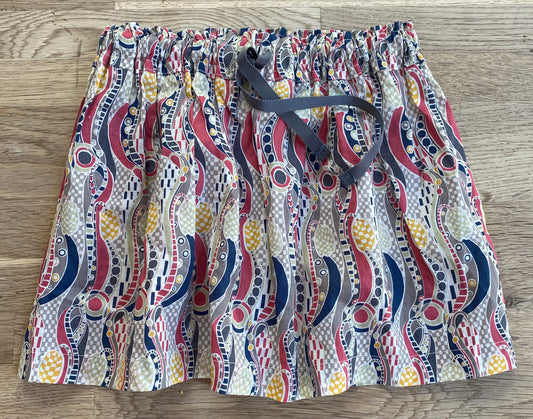 Grey Geometic Print Skirt - 2t (Pre-Loved) - by Cordelia de Castellane