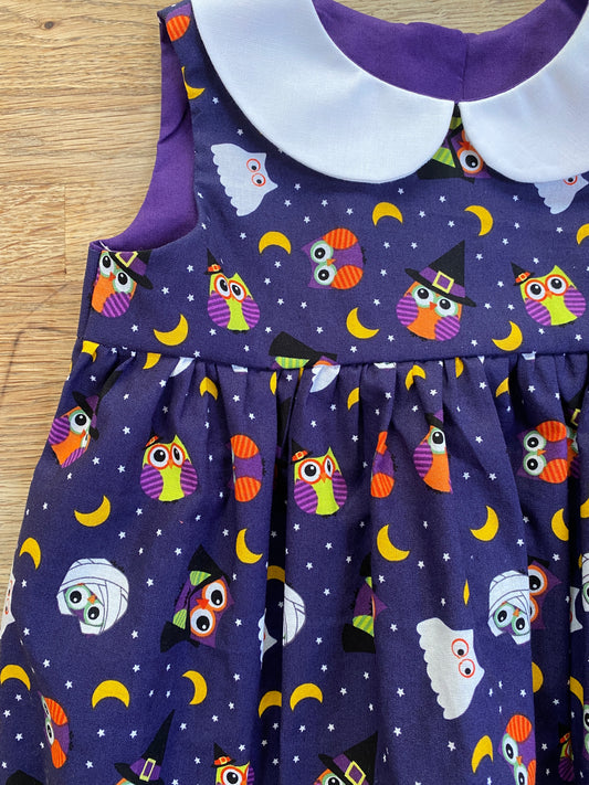 Purple Halloween Owls Dress (NEW) Size 2t - Ready to Ship