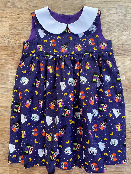 Purple Halloween Owls Dress (NEW) Size 2t - Ready to Ship