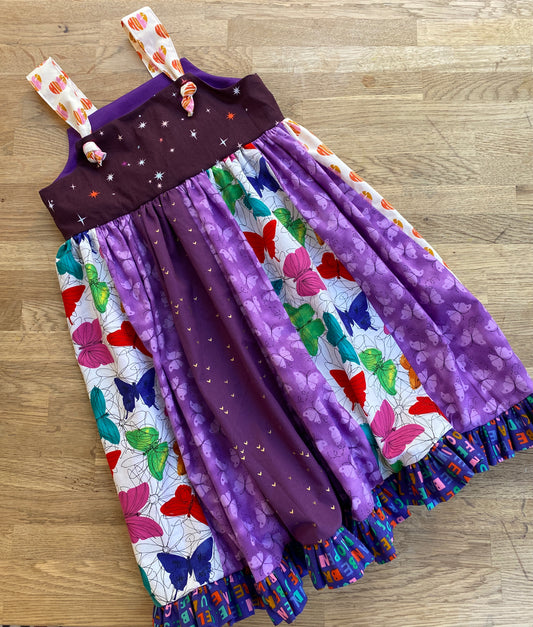 Purple Patchwork Tie Dress - Size 6 (NEW) - Ready to Ship