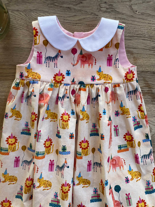 Party Animals Dress with Peter Pan Collar (SAMPLE) Size 18/24 Months