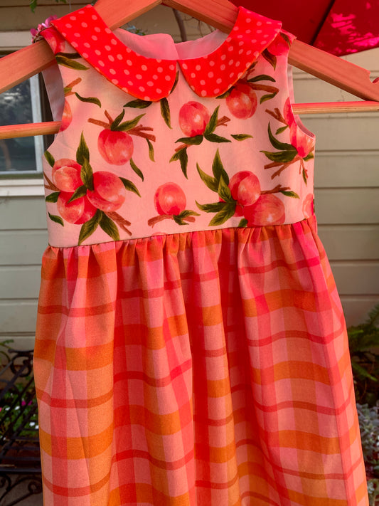 Sweet As Peaches Vintage Style Dress - 2t Ready to Ship