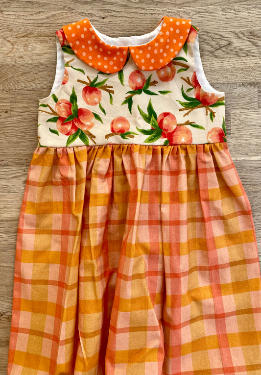 Sweet As Peaches Vintage Style Dress - 2t Ready to Ship