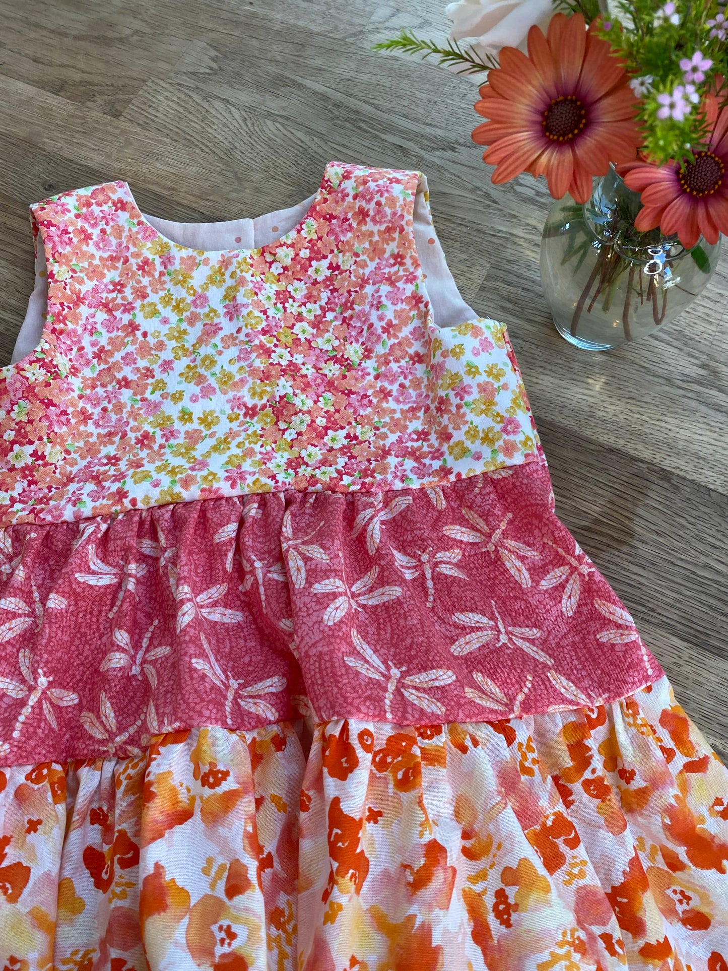 Pretty Pink Floral Dress (SAMPLE) Size 3t - Ready to Ship