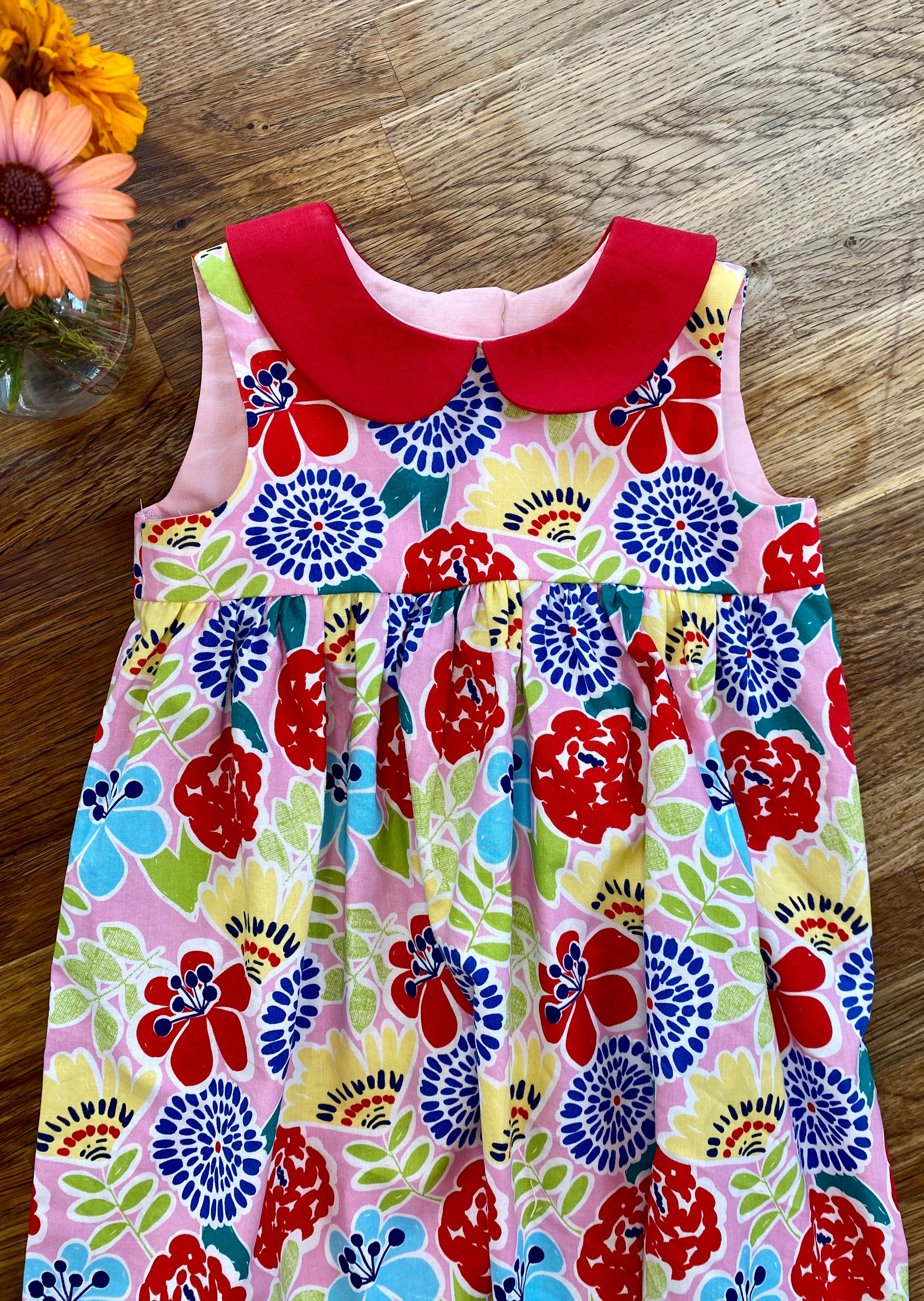 Pink & Red Floral Garden Dress (NEW) 2t - Ready to Ship