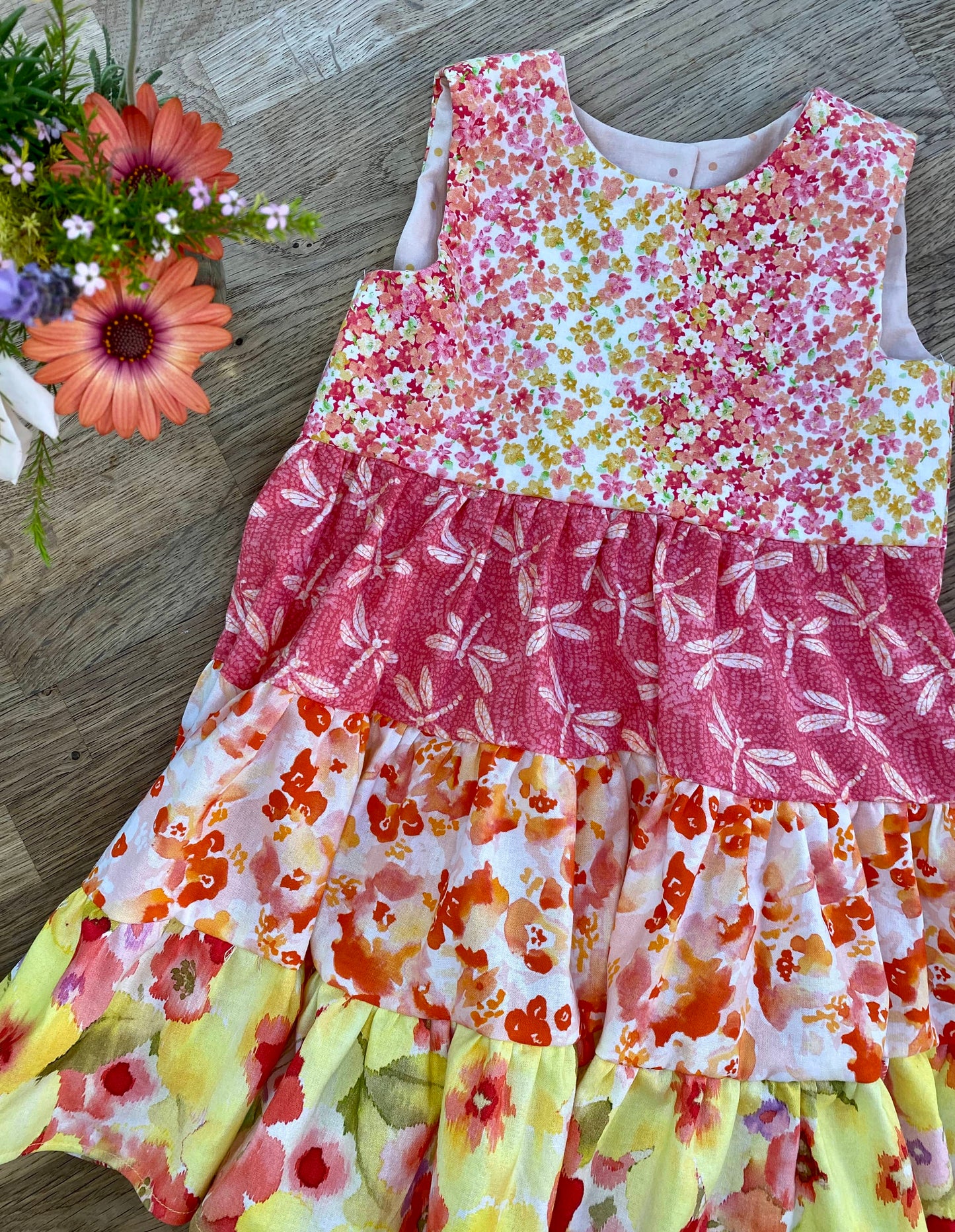 Pretty Pink Floral Dress (SAMPLE) Size 3t - Ready to Ship