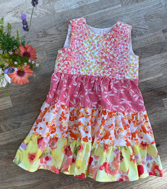 Pretty Pink Floral Dress (SAMPLE) Size 3t - Ready to Ship