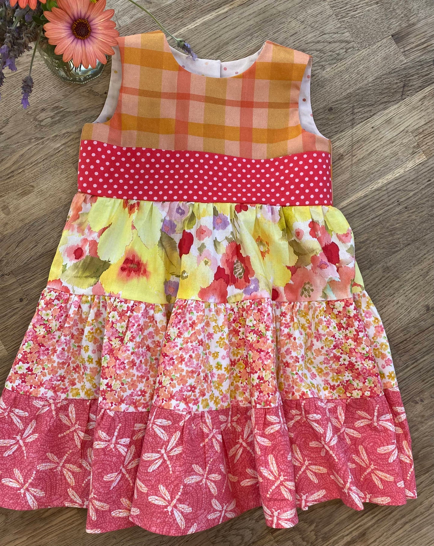 All the Pretty Flowers Pink Patchwork Dress (NEW) Size 3 - Ready to Ship