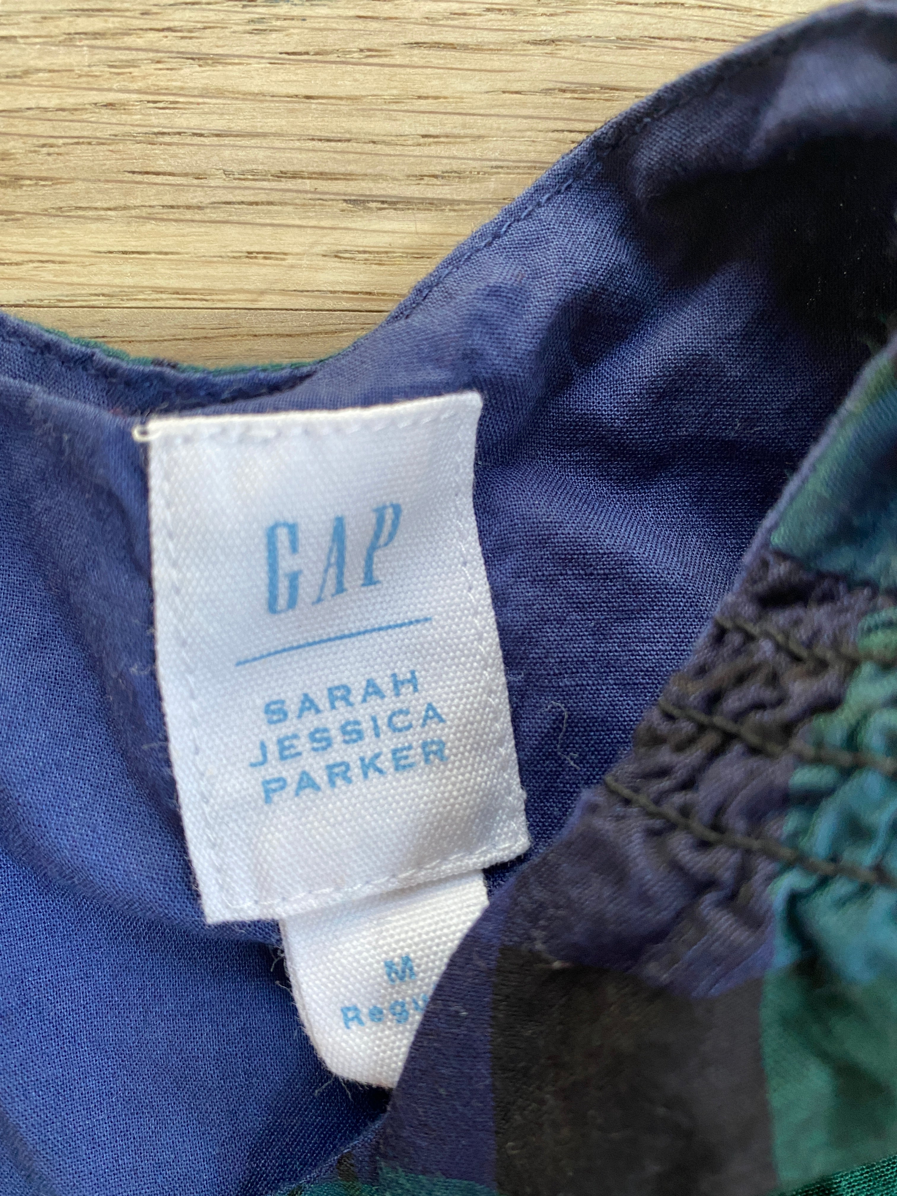 Blue Green Plaid Dress - Gap - Size M (Pre-Loved)