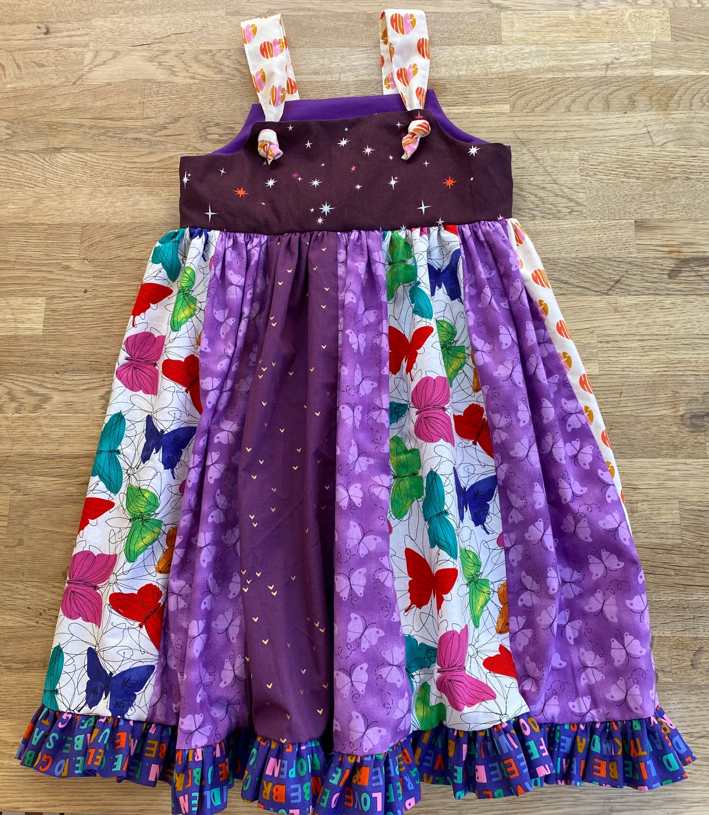 Purple Patchwork Tie Dress - Size 6 (NEW) - Ready to Ship