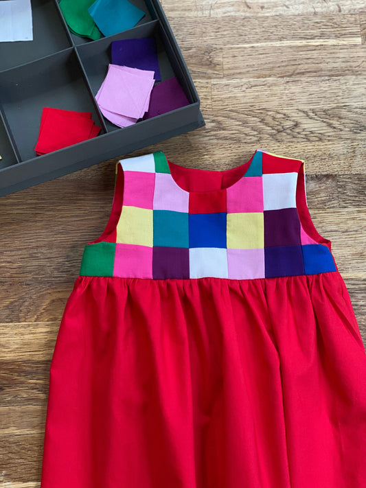 Elmer the Patchwork Elephant Dress (NEW) 18/24 Months - Ready to Ship