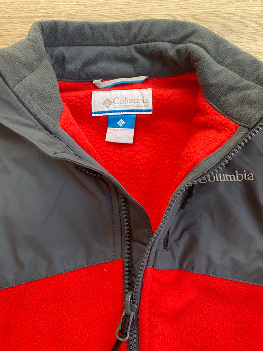 Red Columbia Fleece Zip-up Jacket / Sweatshirt - Size 4/5 (Pre-Loved)