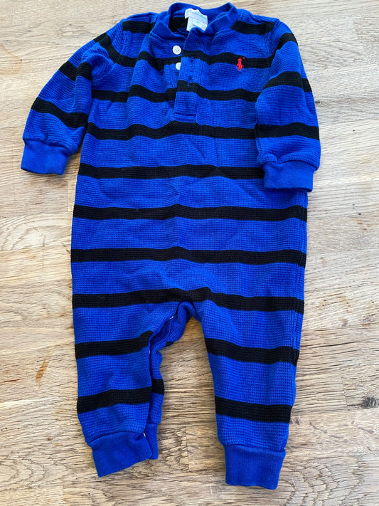 Blue Striped Onesie (Pre-loved) Size 6 Months - Ralph Lauren