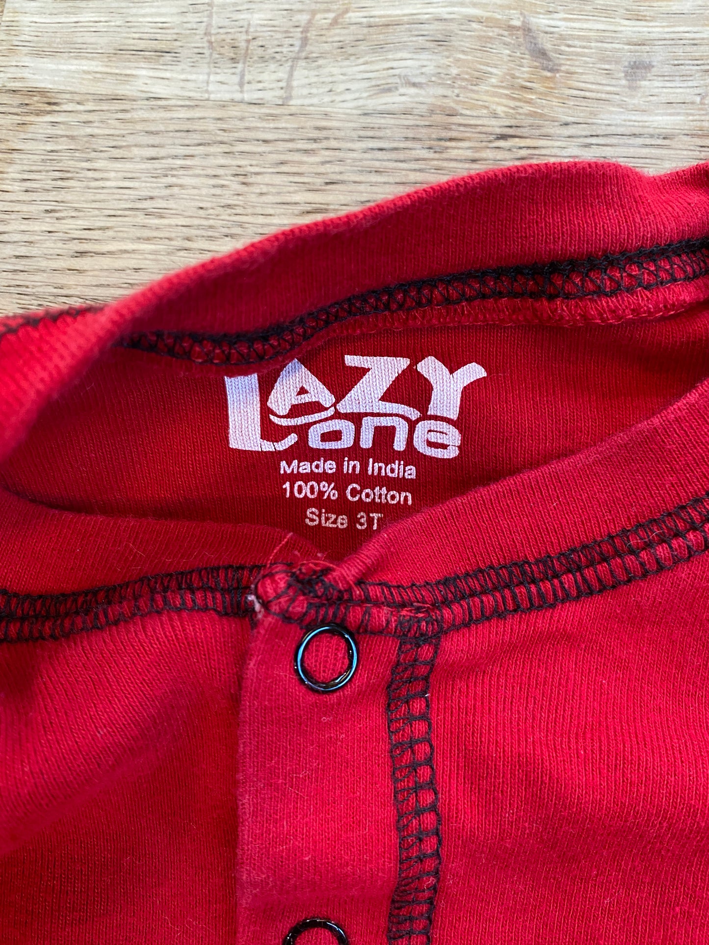 Lazy One - Red BearBum Kid Onesie Flapjack Pajamas (Pre-Loved) 3t