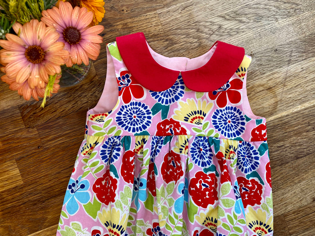 Pink & Red Floral Garden Dress (NEW) 2t - Ready to Ship