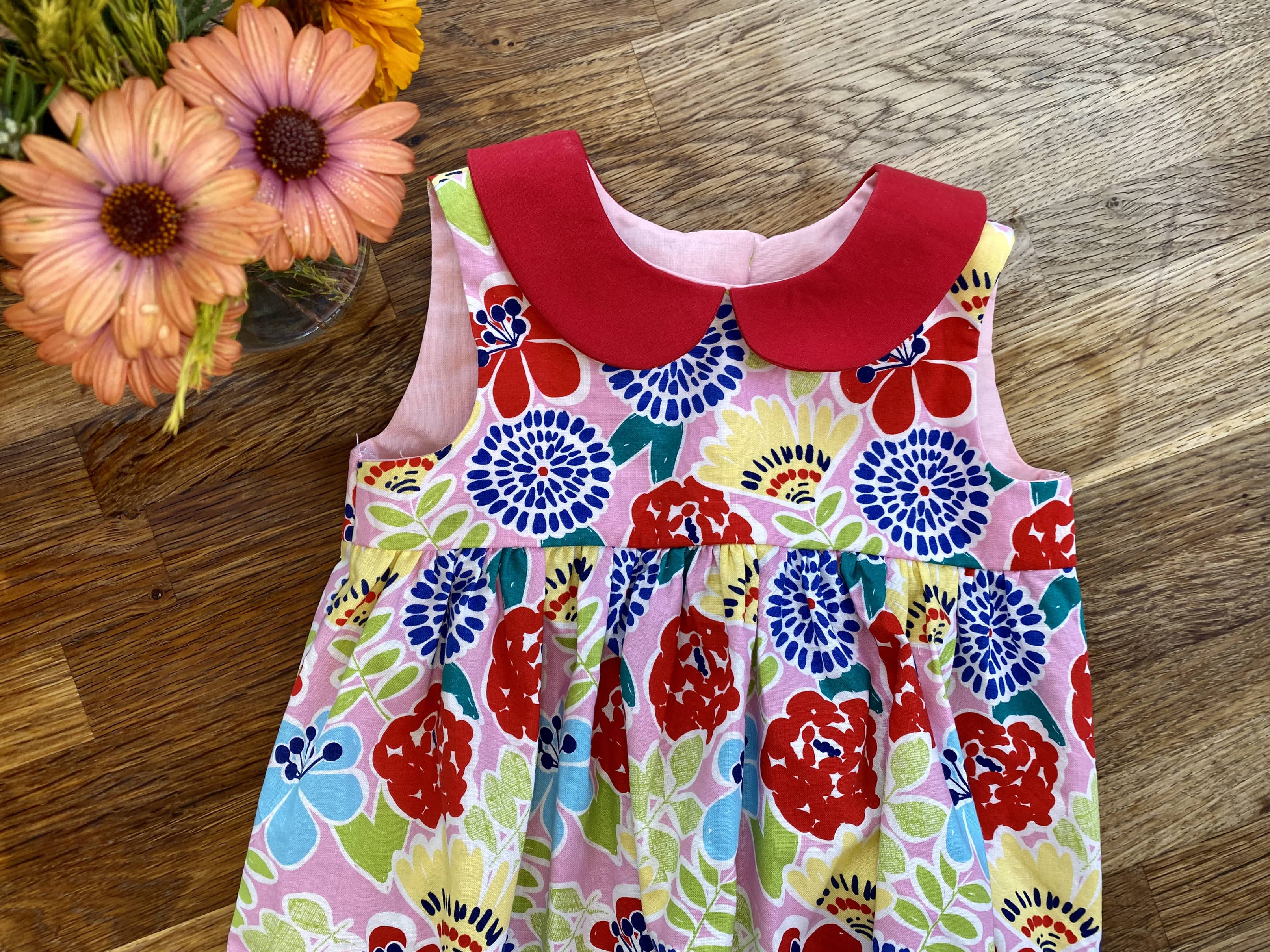 Pink & Red Floral Garden Dress (NEW) 2t - Ready to Ship
