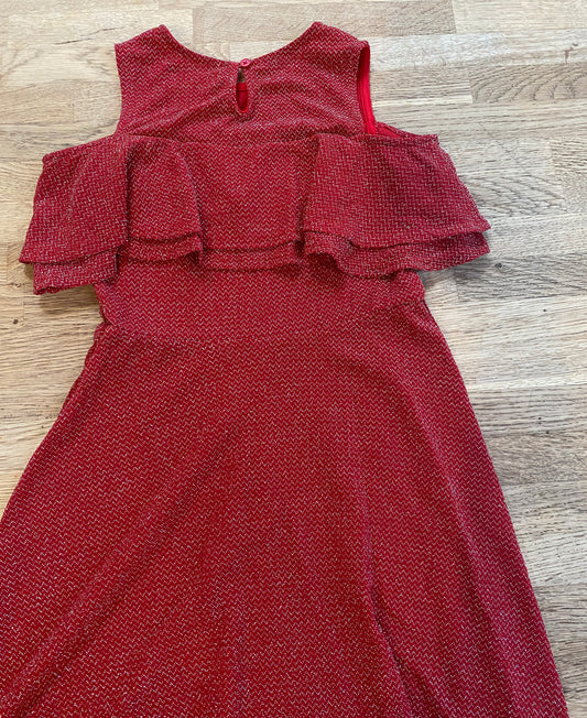 Red Sparkles, Open Shoulder Dress - Eric Threads (Pre-Loved)