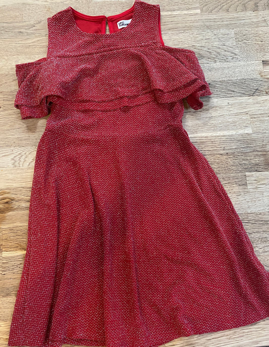 Red Sparkles, Open Shoulder Dress - Eric Threads (Pre-Loved)