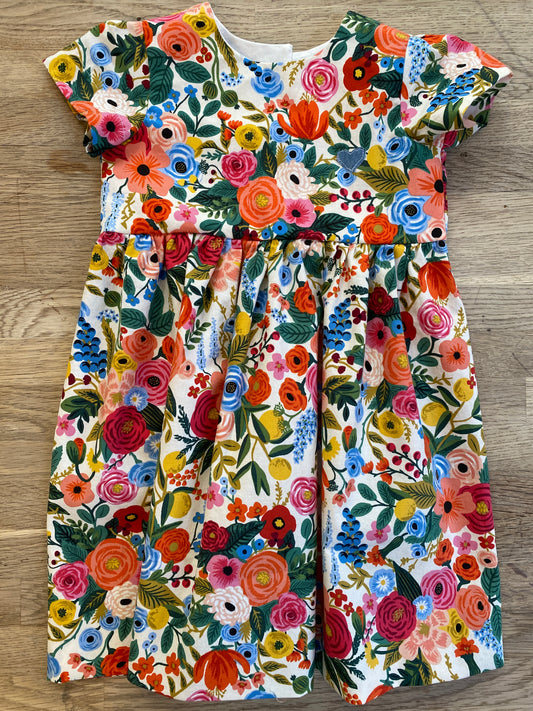 Rifle Paper Floral Short Sleeve Dress - (MADE TO ORDER)