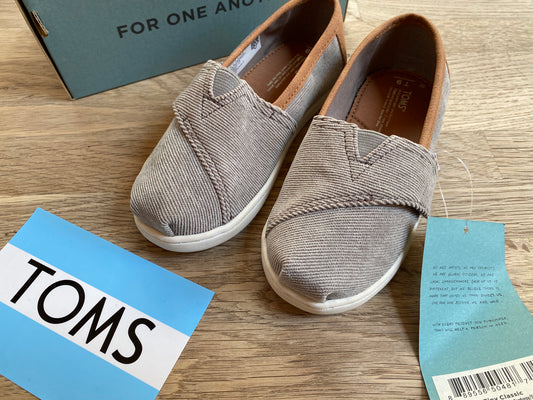 TOMS Classic - Cement Micro Corduroy / Synthetic Leather - Tiny 9