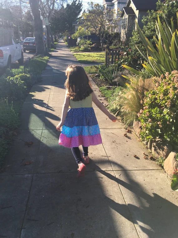 CUSTOM Blue Twirl - Tiered Twirly Dress - Sizes 3T - 10