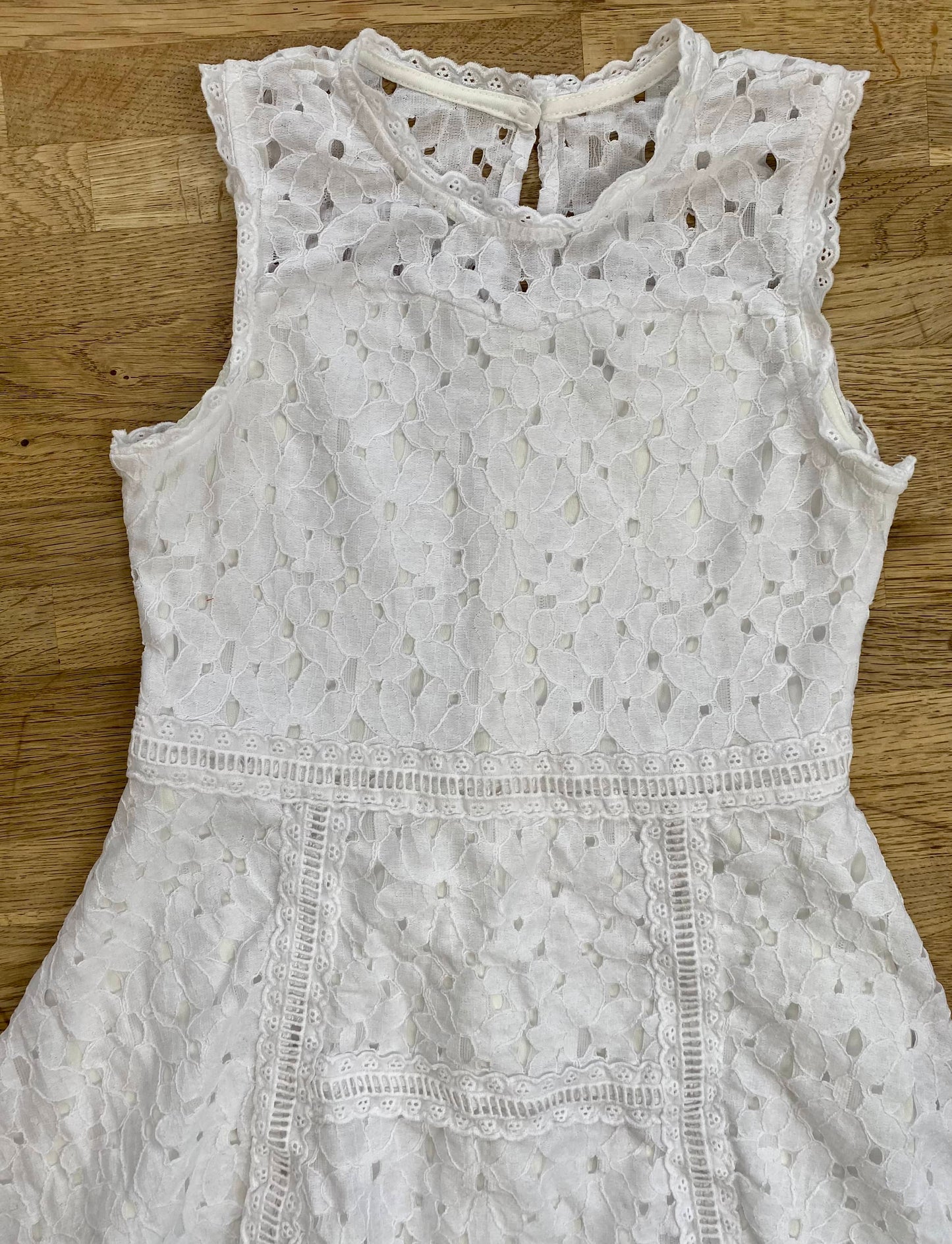 White Eyelet Dress (Pre-Loved) Size 10 - Knit Works