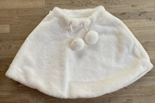 White Faux Fur Poncho - Size 1 1/2 -4Y (Pre-Loved) - H&M