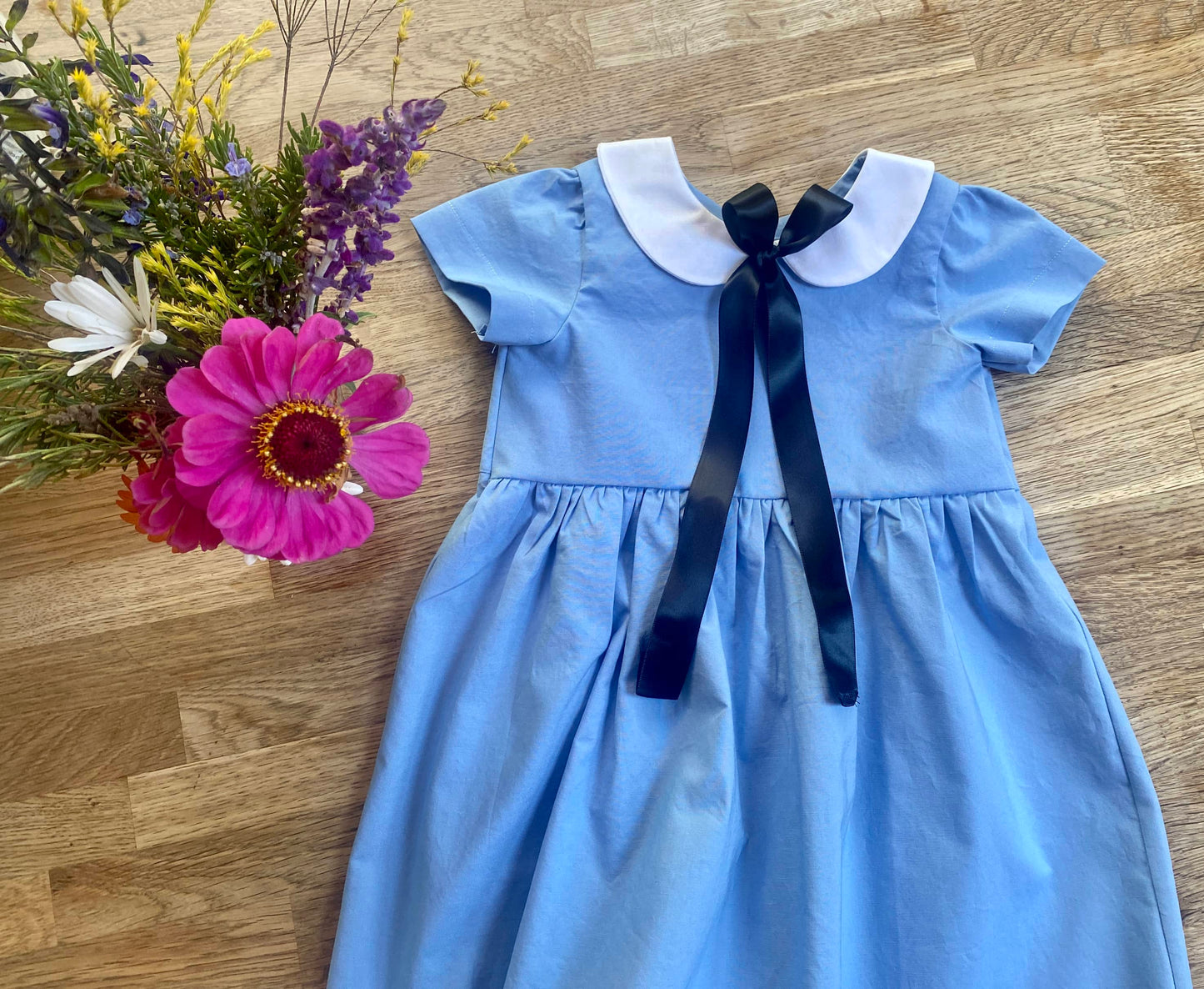 Alice in Wonderland Inspired, Light Blue Vintage Style Dress with Peter Pan Collar (MADE TO ORDER)