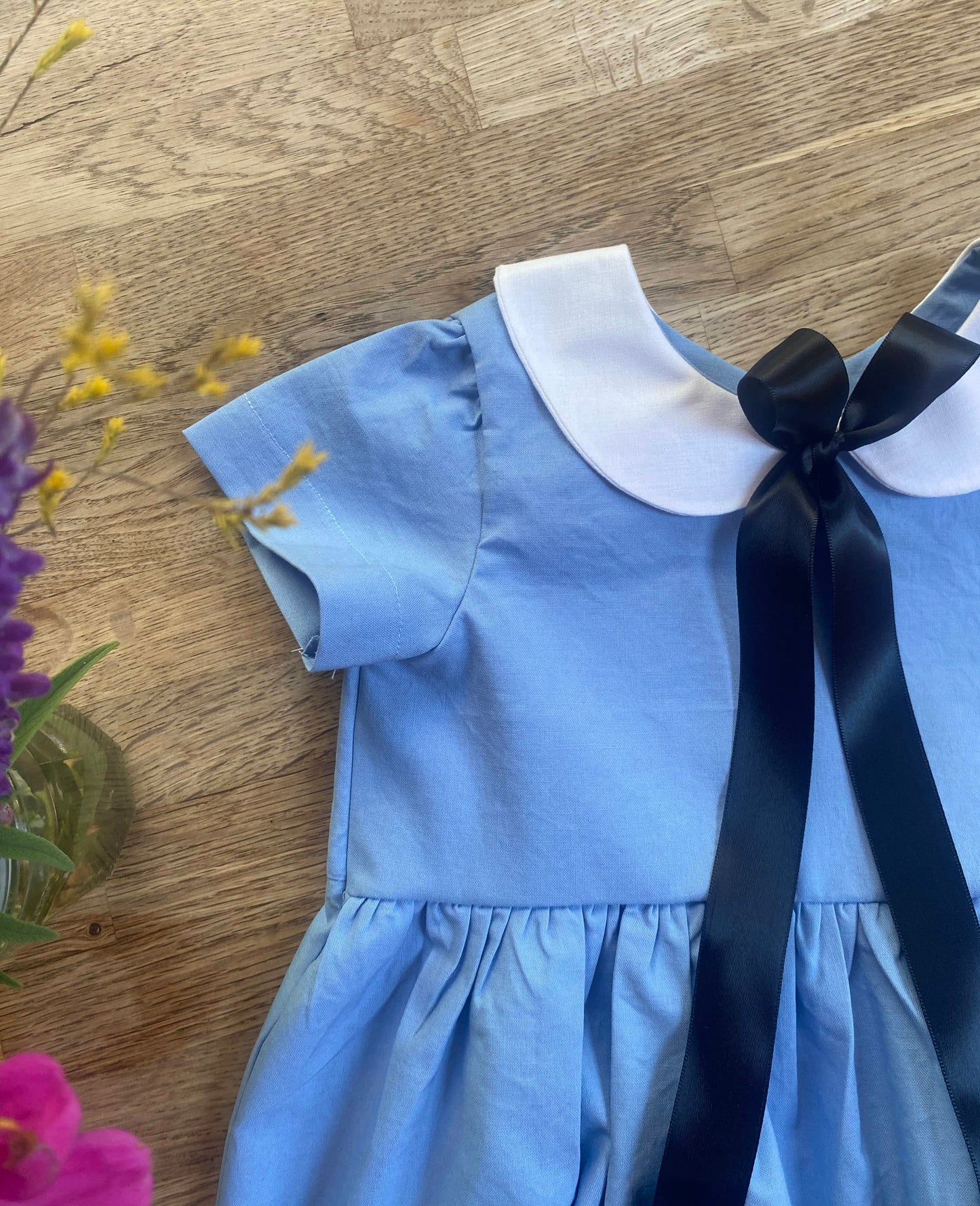 Alice in Wonderland Inspired, Light Blue Vintage Style Dress with Peter Pan Collar (MADE TO ORDER)