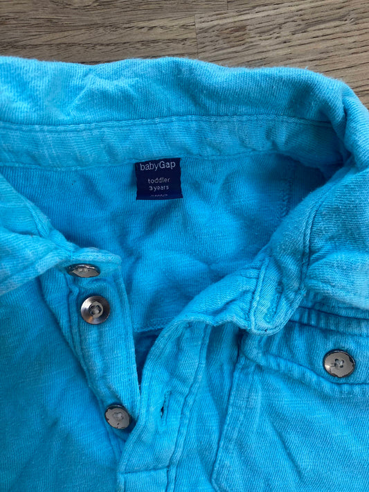 Aqua Collared Shirt (Pre-Loved) Size 3t by Gap Kids