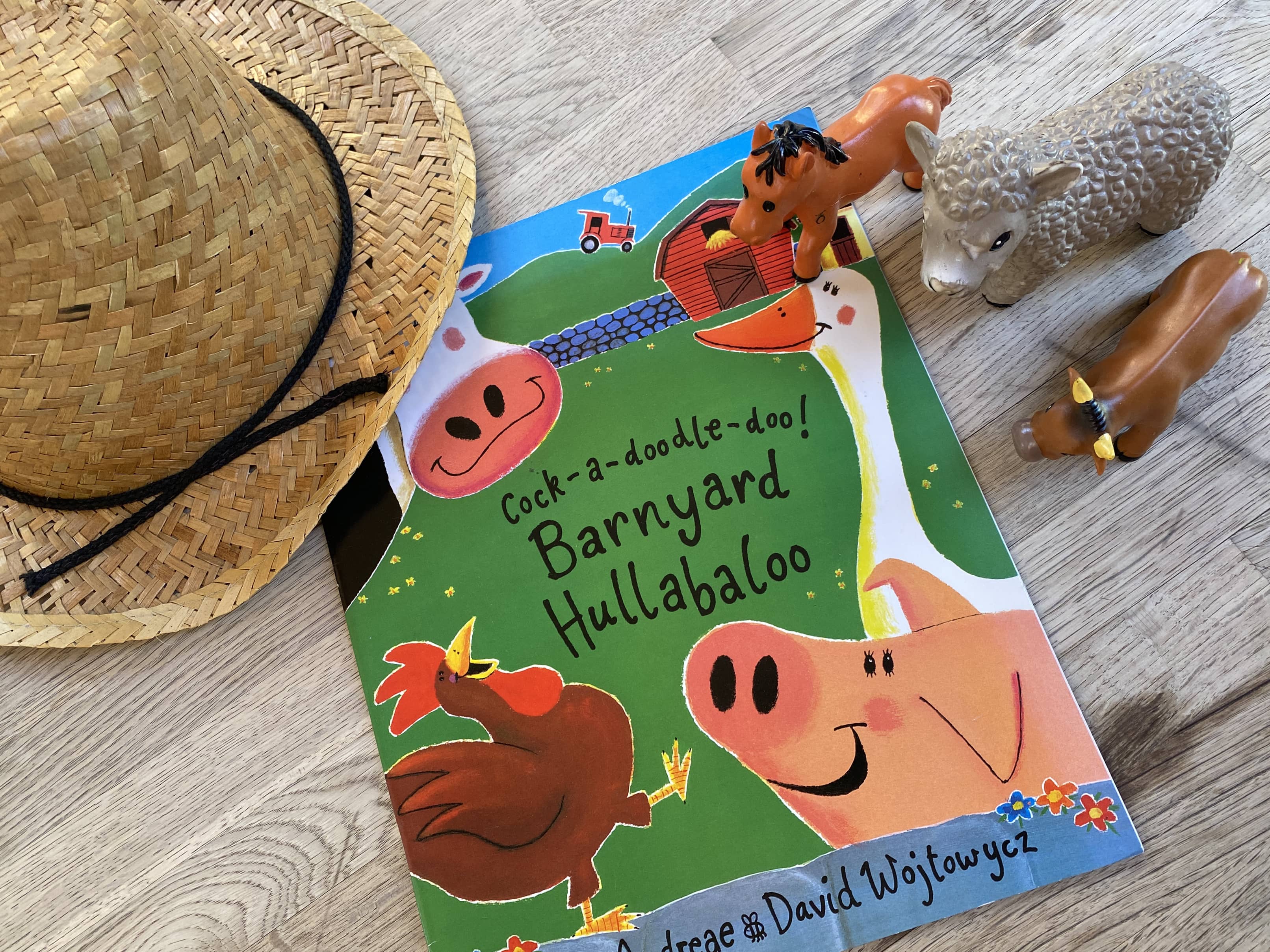 Cock-a-doodle-doo! Barnyard Hullabaloo - Barnyard Kit (Pre-Loved) Book, Hat, Animals