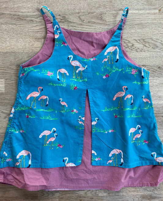 Blue Flamingo Shirt (Pre-Loved) Size 12/14