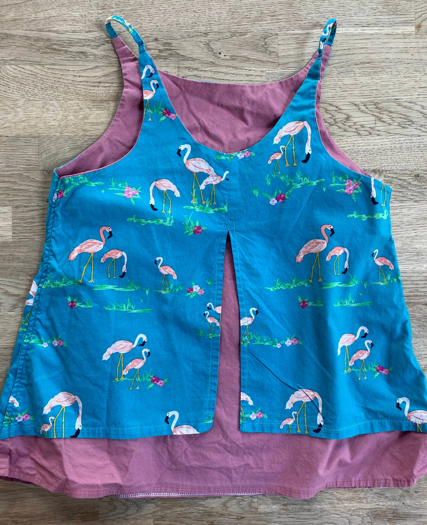 Blue Flamingo Shirt (Pre-Loved) Size 12/14