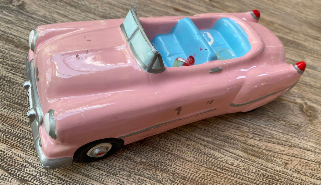 Kitty Cucumber Musical Collectible 1989 'Just Married' Pink Cadillac Convertible