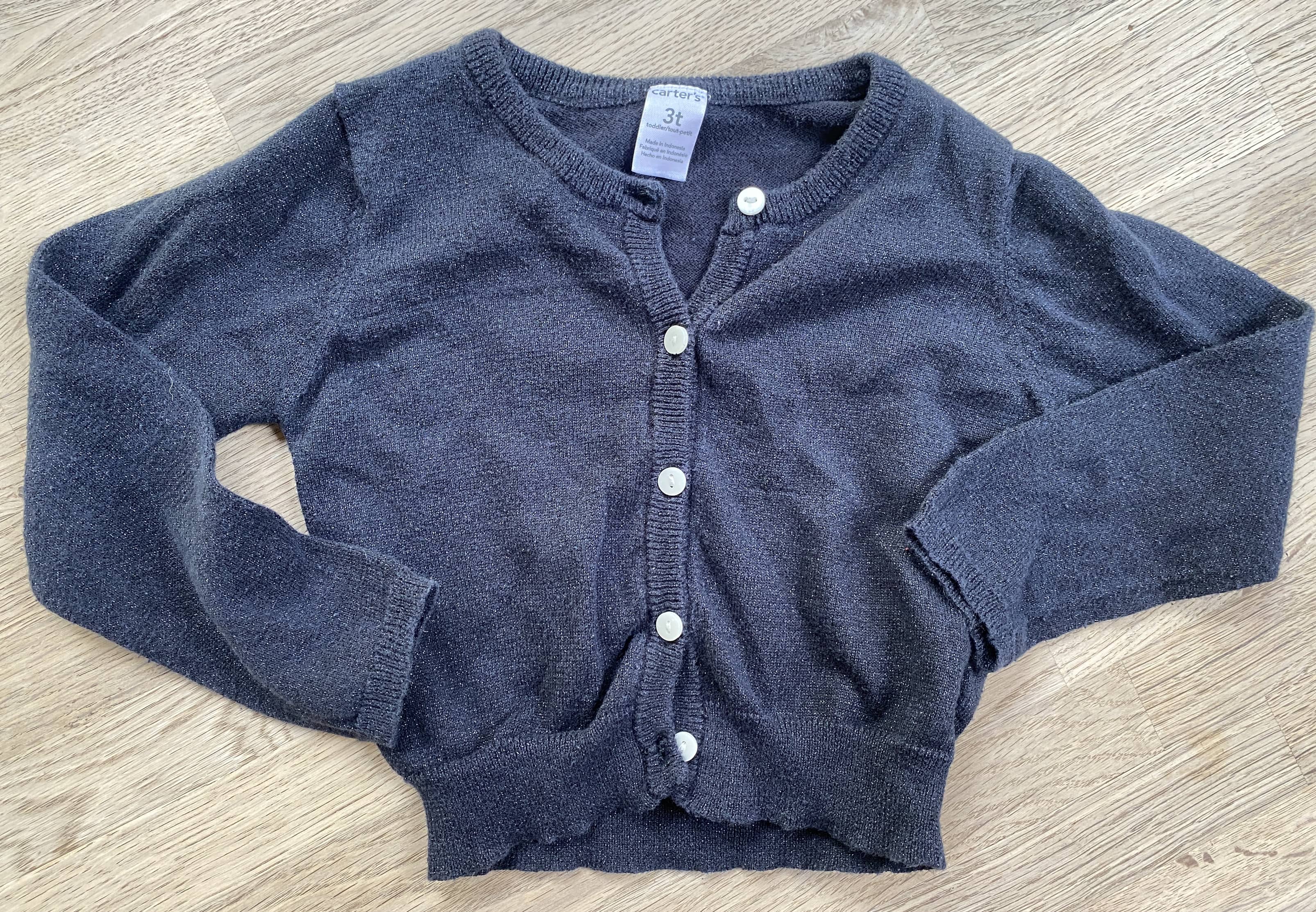 Navy Blue Sparkles Cardigan (Pre-Loved) Size 3t - Carter's