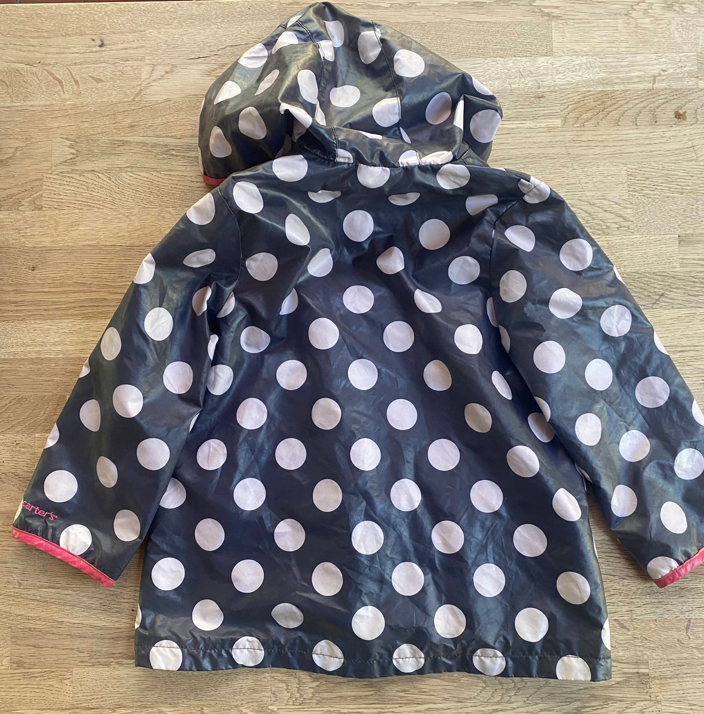 White Polka Dot Raincoat (Pre-Loved) Size M - 5/6 - Carter's