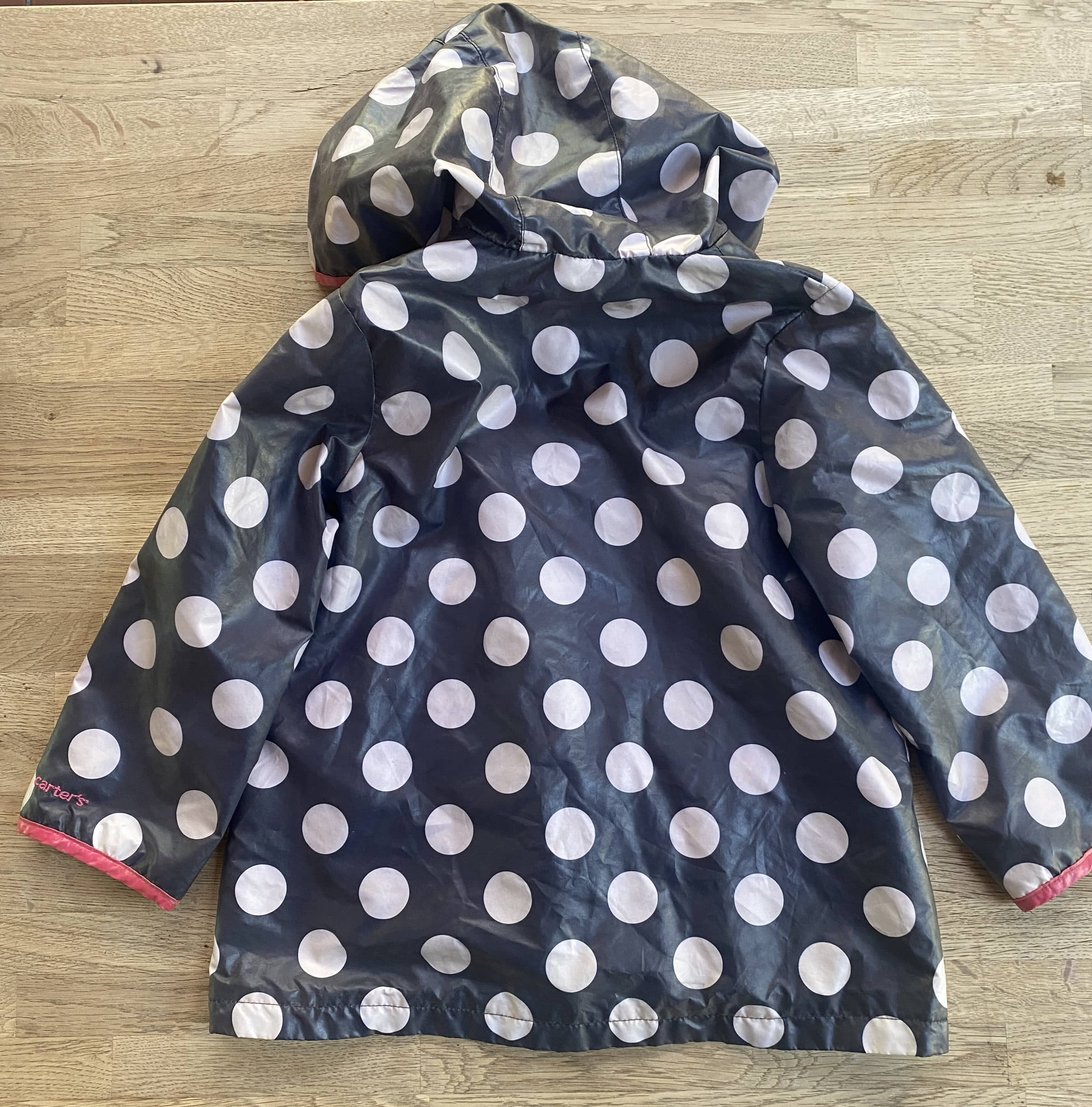 White Polka Dot Raincoat (Pre-Loved) Size M - 5/6 - Carter's