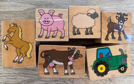 Farm Stamps - Melissa & Doug - Wood Stamps (Pre-Loved)