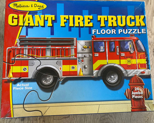 Melissa & Doug Giant Fire Truck Floor Puzzle - 24 Pieces, 4 feet long
