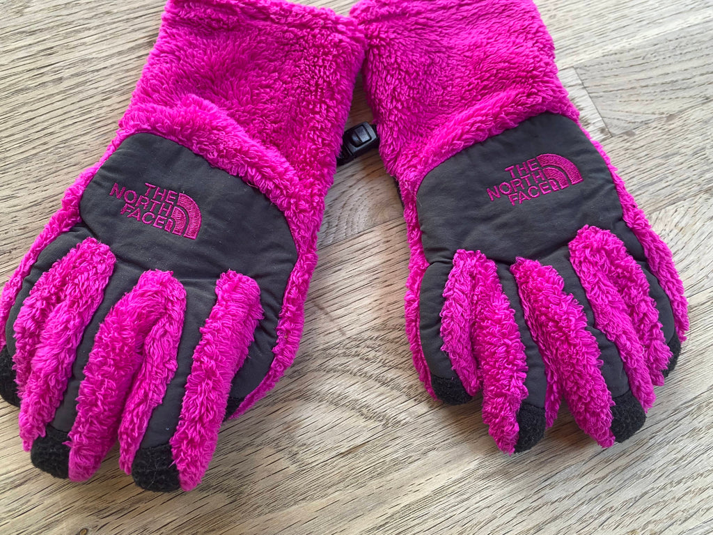 North Face Hot Pink Fleece Gloves (Pre-Loved) Size Small for Child