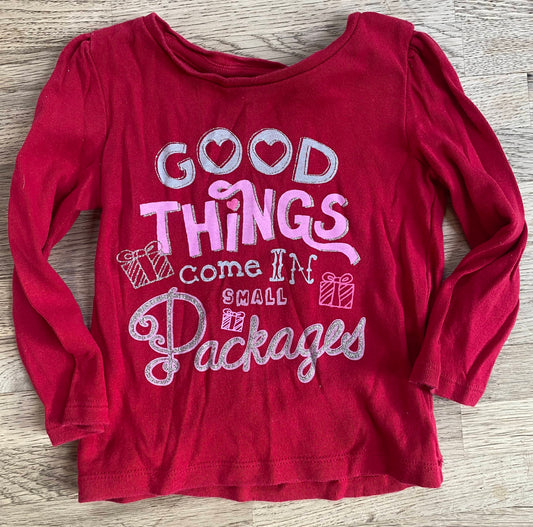 Red Good Things Come in Small Packages T-shirt (Pre-Loved) Size 2t - Gap