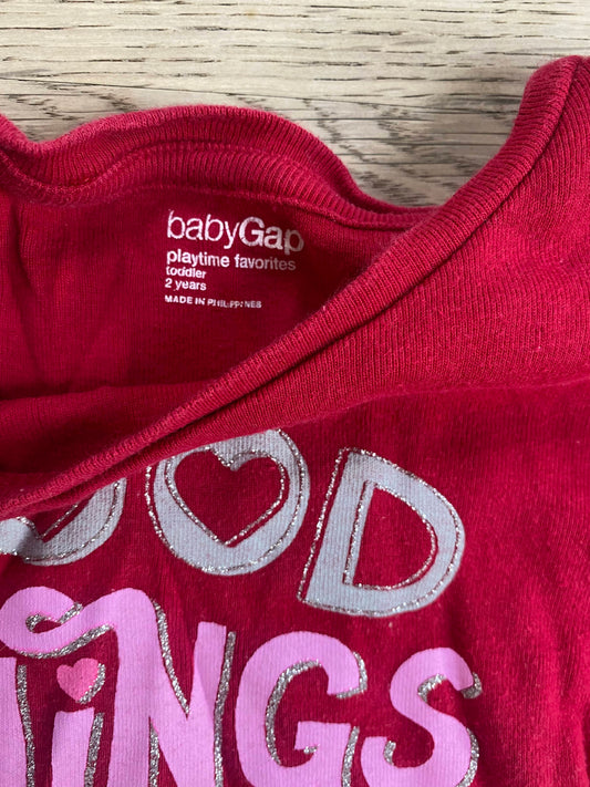 Red Good Things Come in Small Packages T-shirt (Pre-Loved) Size 2t - Gap