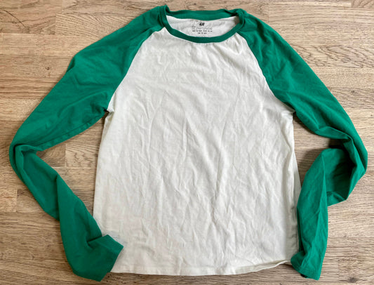 Green Raglan T-shirt (Pre-Loved) Size 16 - H& M