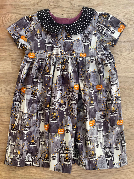 Glow in the Dark Skeleton Cats Dress (NEW) Size 3t - Ready to Ship