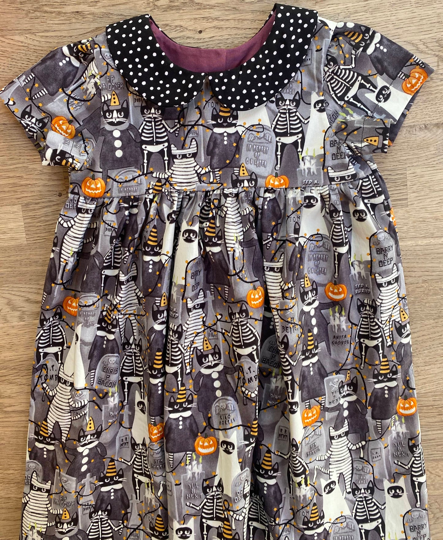 Glow in the Dark Skeleton Cats Dress (NEW) Size 3t - Ready to Ship