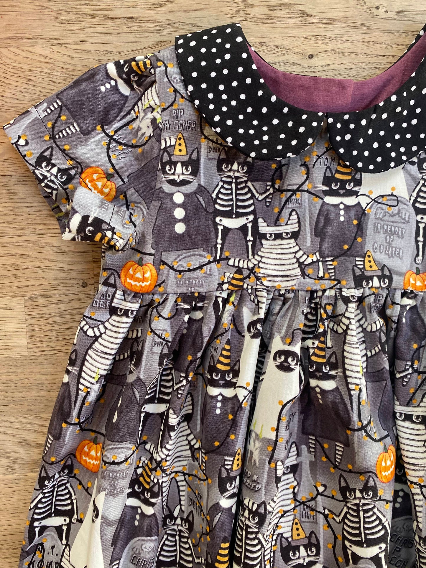 Glow in the Dark Skeleton Cats Dress (NEW) Size 3t - Ready to Ship