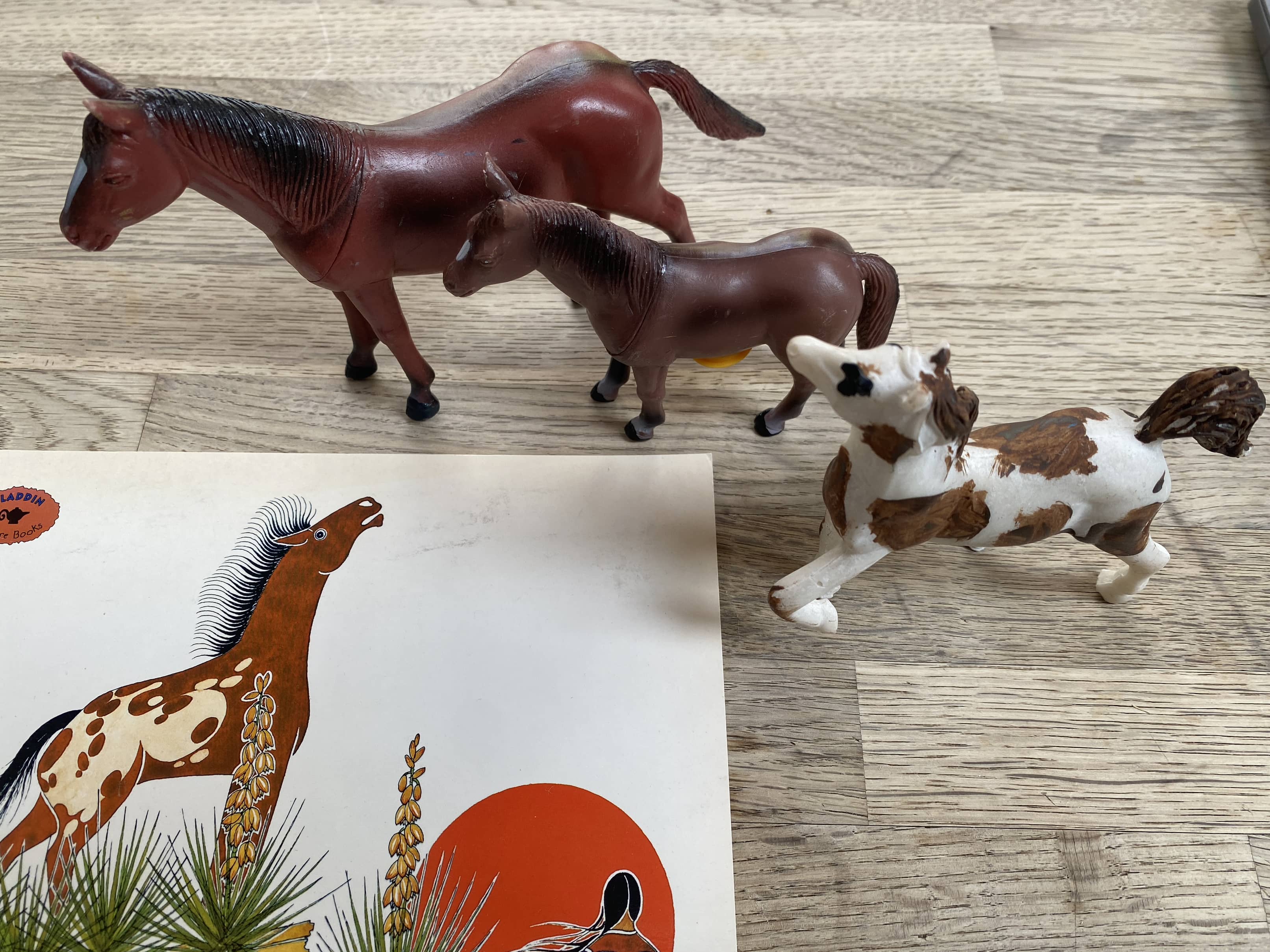 The Girl Who Loved Wild Horses - Paul Goble - Book + 3 Horses